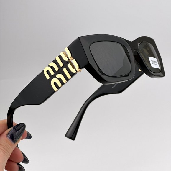 Miu Miu MU09WS 1AB5S0 BRAND NEW Sunglasses Black Grey Cat Eye Women main image 11